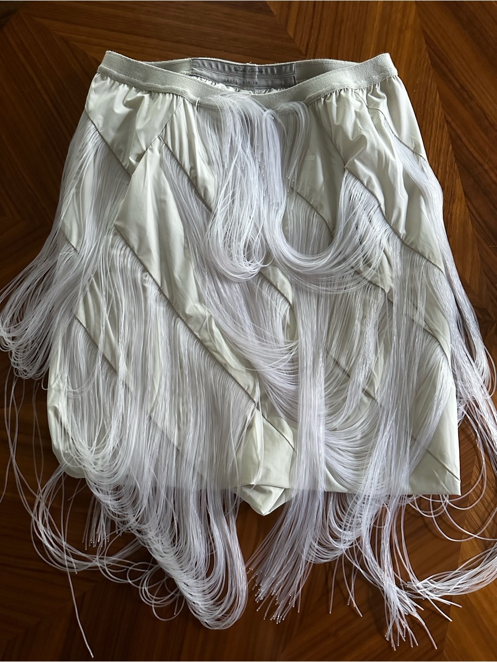 Rick Owens Cream Shorts White Fringe Detailing SS 19 Small 38 New wirh Tags Rare - Picture 8 of 8